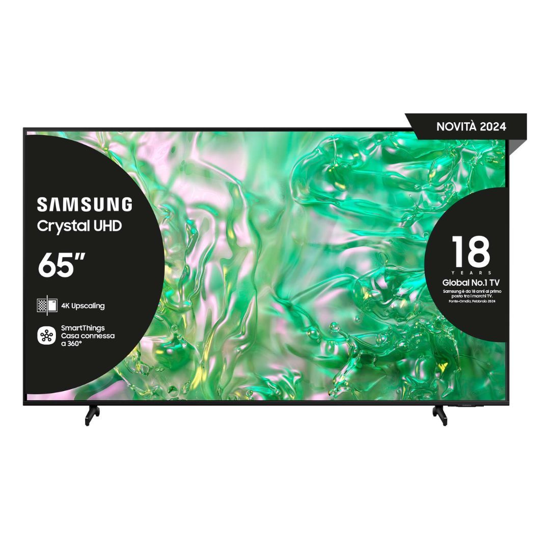 Samsung TV Crystal UHD 4K 65” UE65DU8070UXZT Smart TV Wi-Fi Black 2024