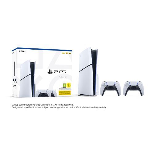 SONY - BUNDLE PLAYSTATION 5 SLIM CLASSIC + 2 DUAL SENSE | BIANCO